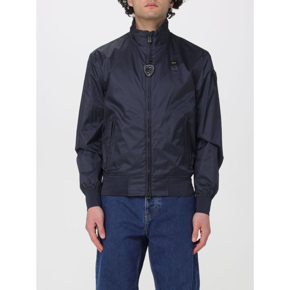 Blauer Men Blauer Polyester Bomber Jacket